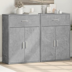 Aparadores 2 uds madera de ingeniería gris hormigón 60x30x84 cm von , Sideboards - Ref: Foro24-3276598, Preis: 140,84 €, Raba...