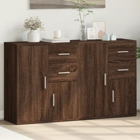 Aparador de madera de ingeniería 2 uds marrón roble 60x31x70 cm by , Sideboards - Ref: Foro24-3276566, Price: 159,03 €, Disco...