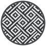 Alfombra de exterior ARAKIL blanco y negro Ø160 cm PP by , Outdoor protectors - Ref: Foro24-368579, Price: 30,53 €, Discount: %