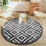 Alfombra de exterior ARAKIL blanco y negro Ø160 cm PP by , Outdoor protectors - Ref: Foro24-368579, Price: 30,53 €, Discount: %