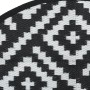 Alfombra de exterior ARAKIL blanco y negro Ø160 cm PP by , Outdoor protectors - Ref: Foro24-368579, Price: 30,53 €, Discount: %
