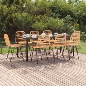 Juego de comedor de jardín 9 piezas ratán sintético by , Garden sets - Ref: Foro24-3157893, Price: 838,23 €, Discount: %