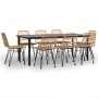Juego de comedor de jardín 9 piezas ratán sintético by , Garden sets - Ref: Foro24-3157893, Price: 838,23 €, Discount: %