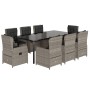 Set comedor de jardín 9 pzas cojines ratán sintético gris claro by , Garden sets - Ref: Foro24-3262909, Price: 1,00 €, Discou...