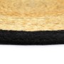 Mantel individual redondo 6 uds yute algodón natural negro 38cm de , Manteles individuales - Ref: Foro24-133857, Precio: 31,3...