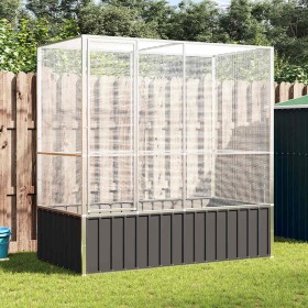 Pajarera de acero color plateado 210,5x107x212 m von , Füße und Vogelkäfige - Ref: Foro24-172582, Preis: 471,09 €, Rabatt: %