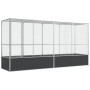 Pajarera con extensión de acero color plateado 418,5x107x212 cm by , Feet and bird cages - Ref: Foro24-3214267, Price: 558,62...