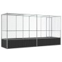 Pajarera con extensión de acero color plateado 418,5x107x212 cm by , Feet and bird cages - Ref: Foro24-3214267, Price: 558,62...