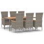 Set comedor jardín 7 pzas y cojines ratán sintético gris von , Gartensets - Ref: Foro24-3157542, Preis: 600,81 €, Rabatt: -5%%
