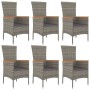 Set comedor jardín 7 pzas y cojines ratán sintético gris von , Gartensets - Ref: Foro24-3157542, Preis: 600,81 €, Rabatt: -5%%