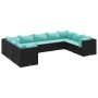 Set de muebles de jardín 9 pzas y cojines ratán sintético negro de , Conjuntos de jardín - Ref: Foro24-3308268, Precio: 656,7...