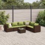 Set muebles de jardín 7 piezas y cojines ratán sintético marrón de , Conjuntos de jardín - Ref: Foro24-3308150, Precio: 496,52 €