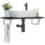 Estante de lavabo de pared de acero y madera maciza de roble de , Tocadores de baño - Ref: Foro24-3302586, Precio: 69,85 €, D...