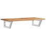 Estante de lavabo de pared acero y madera maciza de acacia de , Tocadores de baño - Ref: Foro24-3302718, Precio: 73,66 €, Des...