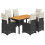 Set de mesa y sillas de jardín 7 pzas y cojines ratán PE negro von , Gartensets - Ref: Foro24-3276979, Preis: 794,41 €, Rabat...