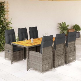 Mesita y sillas jardín 7 piezas y cojines ratán sintético gris von , Gartensets - Ref: Foro24-3277025, Preis: 842,26 €, Rabat...