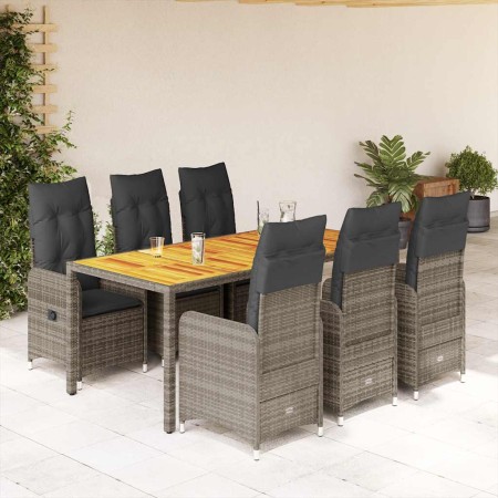 Mesita y sillas jardín 7 piezas y cojines ratán sintético gris von , Gartensets - Ref: Foro24-3277025, Preis: 842,26 €, Rabat...