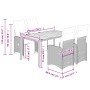 Mesita y sillas jardín 5 pzas y cojines ratán sintético negro by , Garden sets - Ref: Foro24-3277129, Price: 656,09 €, Discou...