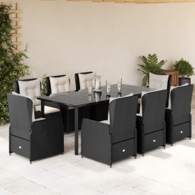 Set de comedor de jardín 9 pzas y cojines ratán sintético negro von , Gartensets - Ref: Foro24-3262839, Preis: 1,00 €, Rabatt: %