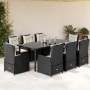 Set de comedor de jardín 9 pzas y cojines ratán sintético negro by , Garden sets - Ref: Foro24-3262839, Price: 1,00 €, Discou...