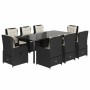 Set de comedor de jardín 9 pzas y cojines ratán sintético negro by , Garden sets - Ref: Foro24-3262839, Price: 1,00 €, Discou...