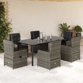 Set comedor jardín 7 pzas y cojines ratán sintético gris de , Conjuntos de jardín - Ref: Foro24-3262866, Precio: 1,00 €, Desc...