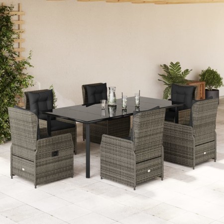 Set comedor jardín 7 pzas y cojines ratán sintético gris de , Conjuntos de jardín - Ref: Foro24-3262866, Precio: 1,00 €, Desc...