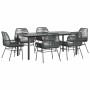 Set de comedor de jardín 7 piezas cojines ratán sintético negro von , Gartensets - Ref: Foro24-3334567, Preis: 584,13 €, Raba...