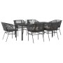 Set de comedor de jardín 7 piezas cojines ratán sintético negro von , Gartensets - Ref: Foro24-3334616, Preis: 600,74 €, Raba...