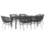 Set de comedor de jardín 7 piezas cojines ratán sintético negro von , Gartensets - Ref: Foro24-3334616, Preis: 600,74 €, Raba...
