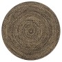 Alfombra hecha a mano de yute negra y natural 120 cm | Foro24.es | Tu tienda online para hogar, jardín y más Foro24.es