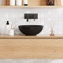 Lavabo Ø28x10 cm cerámica negro brillo by , Basins and sinks - Ref: Foro24-42000315, Price: 55,04 €, Discount: %
