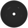 Lavabo Ø28x10 cm cerámica negro brillo by , Basins and sinks - Ref: Foro24-42000315, Price: 55,04 €, Discount: %
