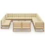 Set de muebles de jardín 14 pzs cojines madera pino marrón miel de vidaXL, Conjuntos de jardín - Ref: Foro24-3076962, Precio:...