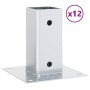 Bases para postes cuadradas 12 uds. Plata 71x71 mm de , Postes de cerca - Ref: Foro24-42000007, Precio: 57,63 €, Descuento: %