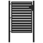 Puerta de jardín con cerradura de aluminio negra 100x120 cm