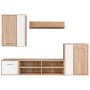 Juego de mueble para TV de 5 piezas en blanco y roble sonoma de madera de calidad | Foro24.es | Tu tienda online para hogar, jardín y más Foro24.es