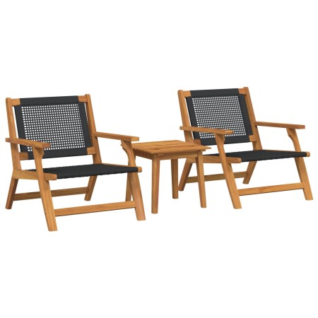 Juego de Sillas de Jardín con Mesa 3 pcs Negra de Madera Sólida de Acacia by , Garden chairs - Ref: Foro24-3214433, Price: 19...