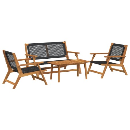 Sillas de jardín con mesa de 4 piezas en negro de madera de acacia von , Gartenstühle - Ref: Foro24-3214441, Preis: 322,05 €,...