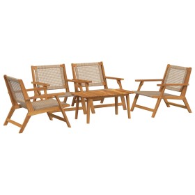 sillas de jardín con mesa 5 pcs Beige Madera maciza de Acacia by , Garden chairs - Ref: Foro24-3214467, Price: 367,03 €, Disc...