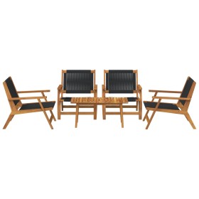 Sillas de jardín con mesa 5 pcs Negra de Madera Maciza de Acacia von , Gartenstühle - Ref: Foro24-3214469, Preis: 428,04 €, R...