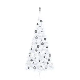Medio árbol de Navidad con luces y bolas blanco 240 cm by vidaXL, Christmas trees - Ref: Foro24-3077658, Price: 76,50 €, Disc...