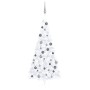 Medio árbol de Navidad con luces y bolas blanco 240 cm de vidaXL, Arboles de navidad - Ref: Foro24-3077658, Precio: 77,71 €