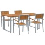 Juego de Comedor de Jardín de 5 Piezas en Gris Acero y Madera Sólida de Acacia by , Garden tables - Ref: Foro24-3284355, Pric...