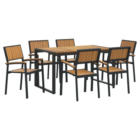 Juego de Comedor de Jardín de 7 Piezas Madera Sólida de Acacia y Metal by , Garden tables - Ref: Foro24-3284384, Price: 686,2...