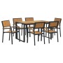 Juego de Comedor de Jardín de 7 Piezas Madera Sólida de Acacia y Metal by , Garden tables - Ref: Foro24-3284384, Price: 686,2...
