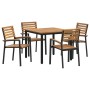 Conjunto de Comedor de Jardín de 5 Piezas de Madera Sólida de Acacia y Metal by , Garden tables - Ref: Foro24-3284398, Price:...