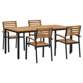Set de Comedor de 5 Piezas de Madera Sólida de Acacia y Metal by , Garden tables - Ref: Foro24-3284401, Price: 572,80 €, Disc...