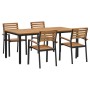 Set de Comedor de 5 Piezas de Madera Sólida de Acacia y Metal by , Garden tables - Ref: Foro24-3284401, Price: 572,80 €, Disc...
