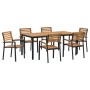 Conjunto de Comedor de Jardín de 7 Piezas de Madera Maciza de Acacia y Metal von , Gartentische - Ref: Foro24-3284402, Preis:...